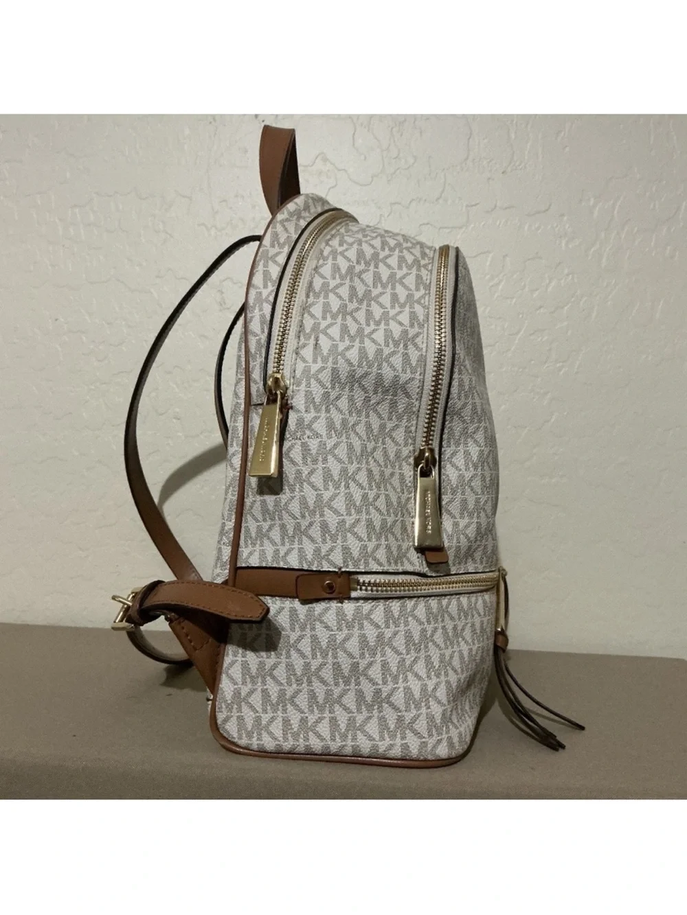 Michael Kors Rhea monogram white backpack